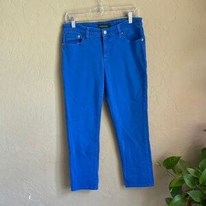 Ralph Lauren, modern straight cropped‎ blue jeans size 8